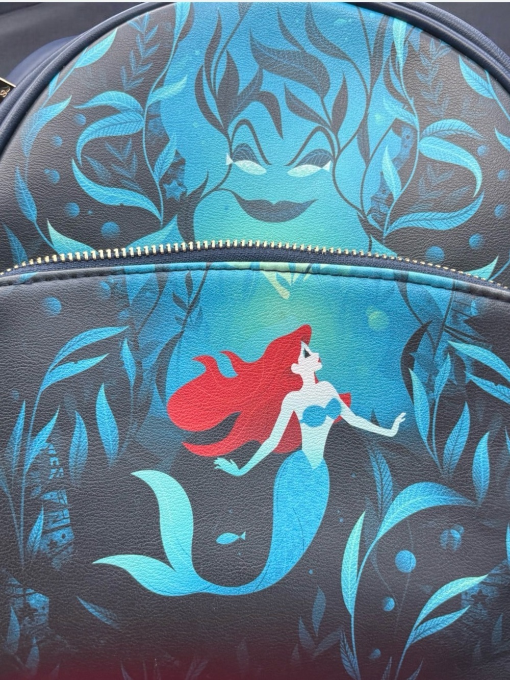 Danielle Nicole Blue Mermaid Graphic Backpack with Red Accent